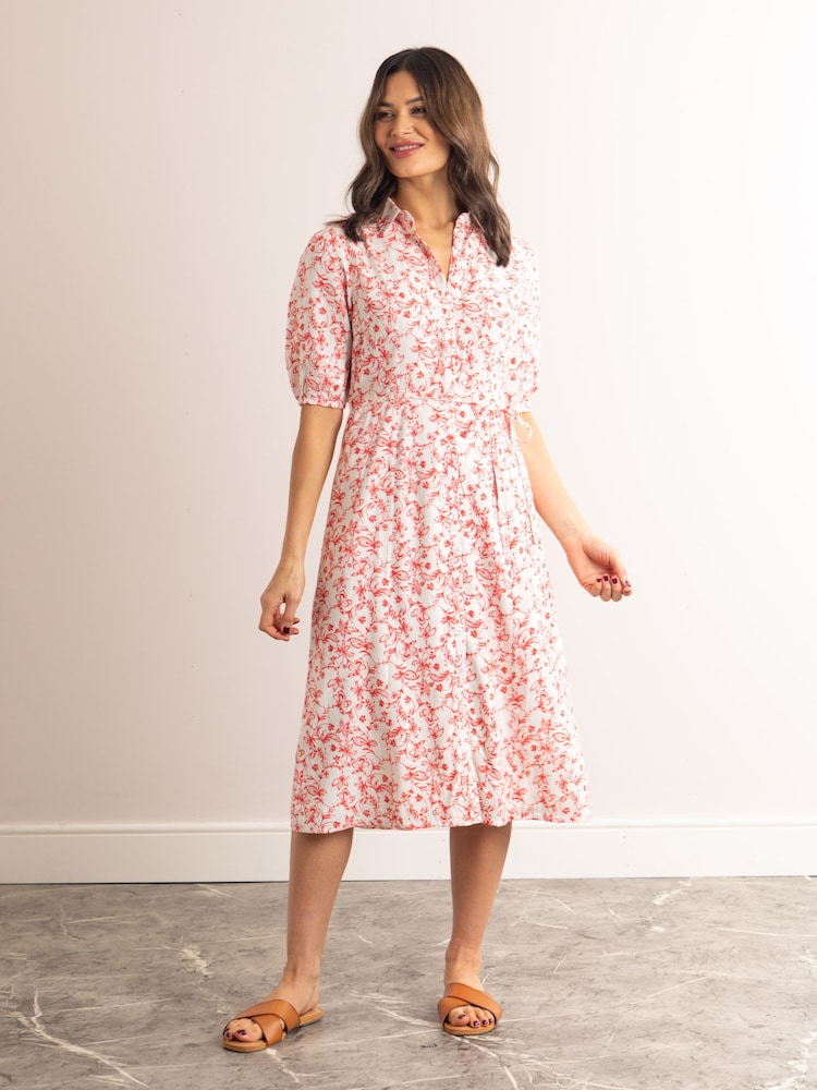Lakeland Clothing rožnata Janine kratek rokav; s kratkimi rokavi Collared (krilo, obleka ali plašč) srednje dolga; ki sega do sredine meč obleka - Slika 1 iz 5