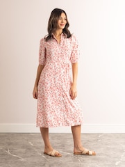 Lakeland Clothing rožnata Janine kratek rokav; s kratkimi rokavi Collared (krilo, obleka ali plašč) srednje dolga; ki sega do sredine meč obleka - Slika 2 iz 5
