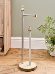 Natural Bertie Bear Woodland Spa Floor Standing Toilet Roll Holder - Image 1 of 4