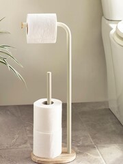Natural Alina Floor Standing Toilet Roll Holder - Image 1 of 5