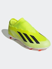 adidas Green Football X Crazyfast League Laceless Firm Ground Kids Boots - Image 3 of 10