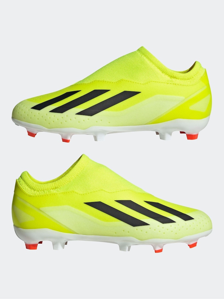 adidas Green Football X Crazyfast League Laceless Firm Ground Kids Boots - Image 5 of 10