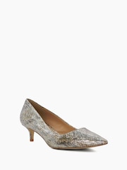 Dune London Silver Advanced Mid Heel Court Shoes - Image 4 of 6