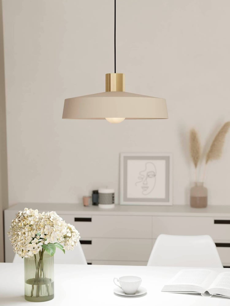 Eglo Cream Valdiola IP20 Angular Pendant - Image 1 of 3