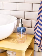 Blue and Pink Colourblock Glass Soap Dispenser - Image 1 of 4