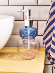Blue and Pink Colourblock Glass Soap Dispenser - Image 3 of 4