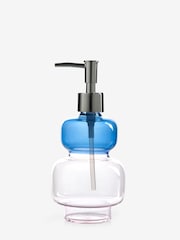 Blue and Pink Colourblock Glass Soap Dispenser - Image 4 of 4