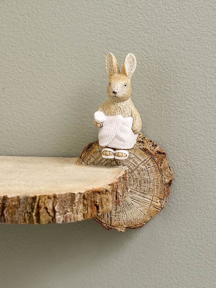 Natural Bertie Bear and Rosie Rabbit Wall Shelf - Image 2 of 4