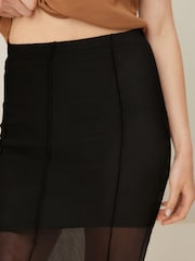 Black Mesh Midi Skirt - Image 3 of 5
