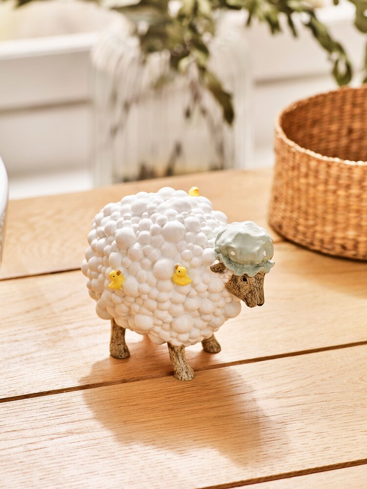 White Sandra Sheep Bubble Ornament - Image 1 of 4