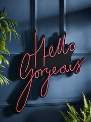 Pink Hello Gorgeous Wire Wall Sign - Image 1 of 4