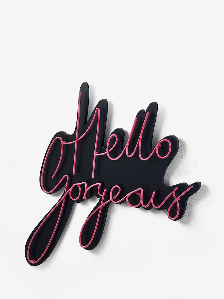 Pink Hello Gorgeous Wire Wall Sign - Image 4 of 4
