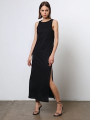 Religion Black Fitted Halter Neck Beaded Jersey Maxi Dress - Image 1 of 6