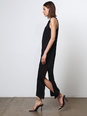 Religion Black Fitted Halter Neck Beaded Jersey Maxi Dress - Image 3 of 6