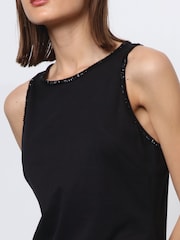 Religion Black Fitted Halter Neck Beaded Jersey Maxi Dress - Image 6 of 6