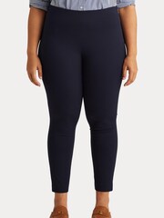 Lauren Ralph Lauren Curve Navy Blue Stretch Twill Skinny Trousers - Image 5 of 8