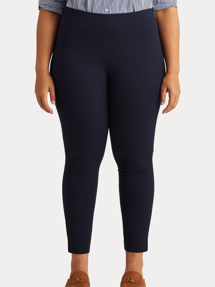 Lauren Ralph Lauren Curve Navy Blue Stretch Twill Skinny Trousers - Image 5 of 8