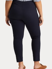 Lauren Ralph Lauren Curve Navy Blue Stretch Twill Skinny Trousers - Image 6 of 8