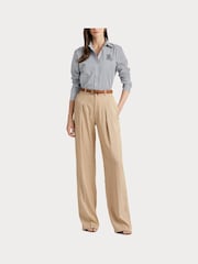 Lauren Ralph Lauren Blue Jamelko Striped Cotton Broadcloth Shirt - Image 6 of 10