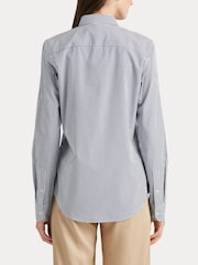 Lauren Ralph Lauren Blue Jamelko Striped Cotton Broadcloth Shirt - Image 8 of 10