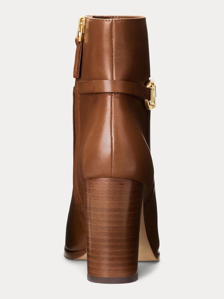 Lauren Ralph Lauren Maxie Burnished Leather Heeled Boots - Image 4 of 4