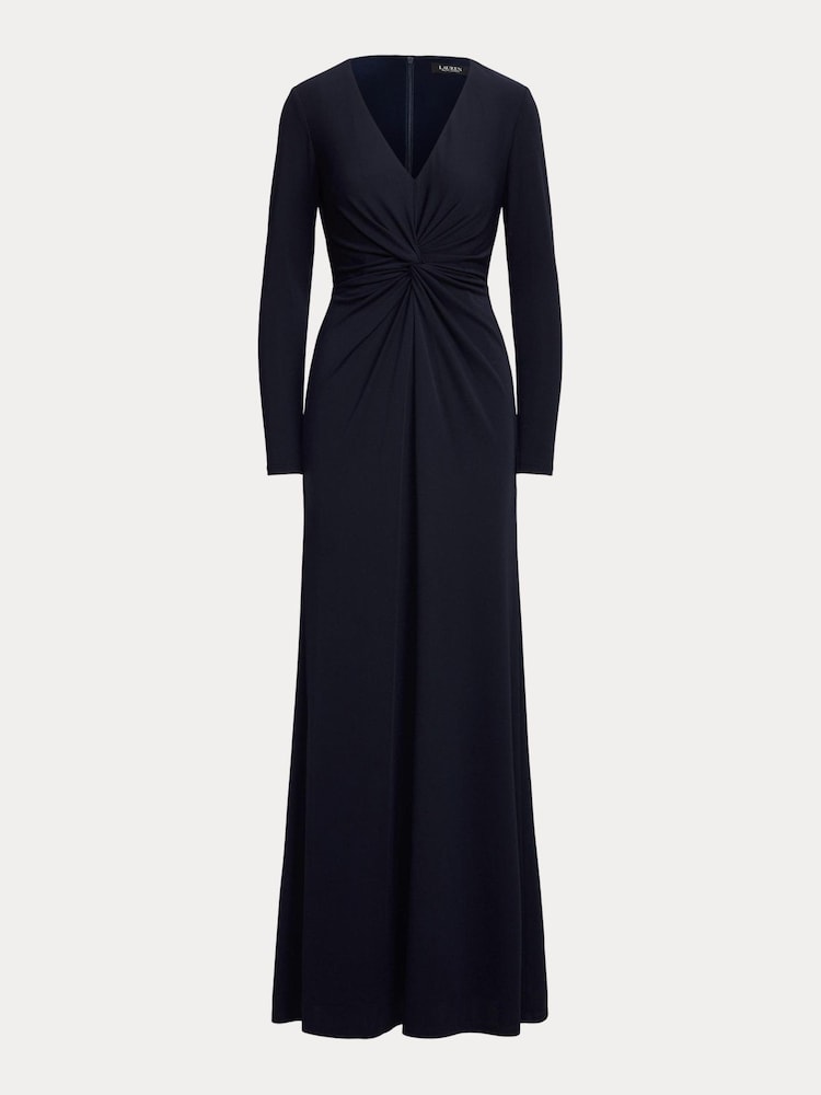 Lauren Ralph Lauren Navy Blue Nadira Twist Front Stretch Jersey Gown - Image 10 of 10