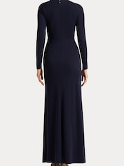 Lauren Ralph Lauren Navy Blue Nadira Twist Front Stretch Jersey Gown - Image 6 of 10