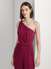 Lauren Ralph Lauren Pink Isamy Jersey One Shoulder Jumpsuit - Image 5 of 8