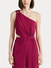 Lauren Ralph Lauren Pink Isamy Jersey One Shoulder Jumpsuit - Image 7 of 8