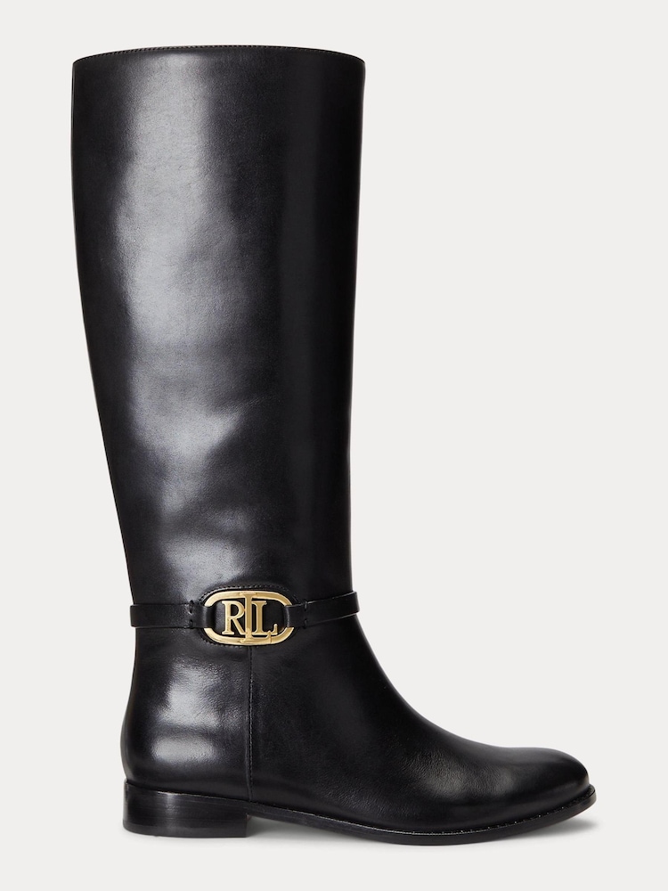 Lauren Ralph Lauren Bridgette Burnished Leather Tall Boots - Image 1 of 4