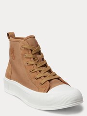 Lauren Ralph Lauren Dakota Knöchelhohe Turnschuhe aus Canvas und Veloursleder, Braun - Bild 2 von 4