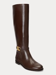 Lauren Ralph Lauren Bridgette Burnished Leather Tall Boots - Image 2 of 4