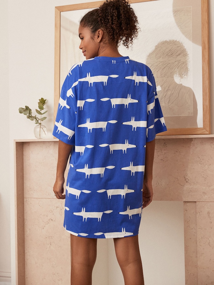 Cobalt Blue Mr Fox Scion Nightie - Image 2 of 7 Cobalt Blue Mr Fox Scion Nightie - Image 2 of 7