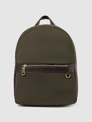 Reiss Khaki Drew Neoprene Zipped Backpack - Image 1 of 5