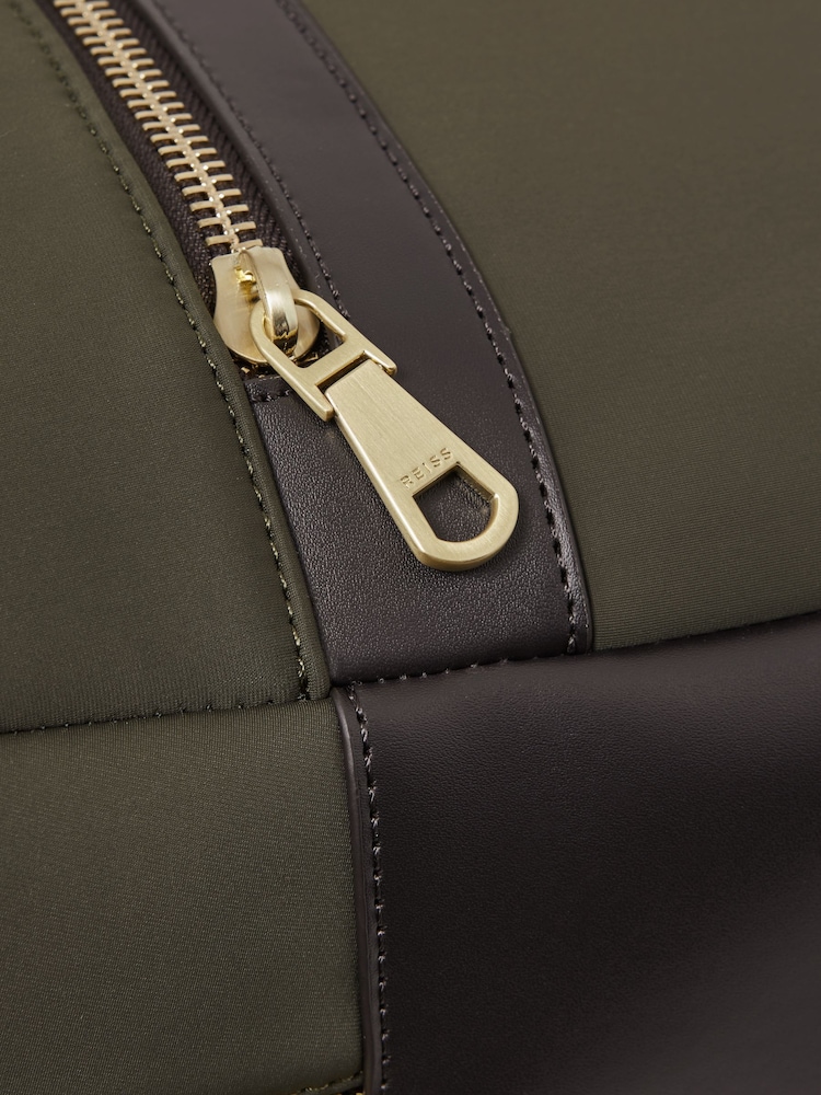 Reiss Khaki Drew Neoprene Zipped Backpack - Image 5 of 5