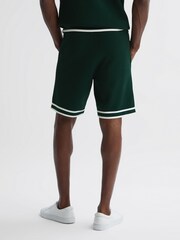 Reiss Dark Green Andre Reiss | Ché Knitted Drawstring Shorts - Image 5 of 5