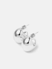 Jigsaw Silver Plated Chunky Dome Earrings - Image 1 of 4