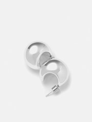 Jigsaw Silver Plated Chunky Dome Earrings - Image 2 of 4