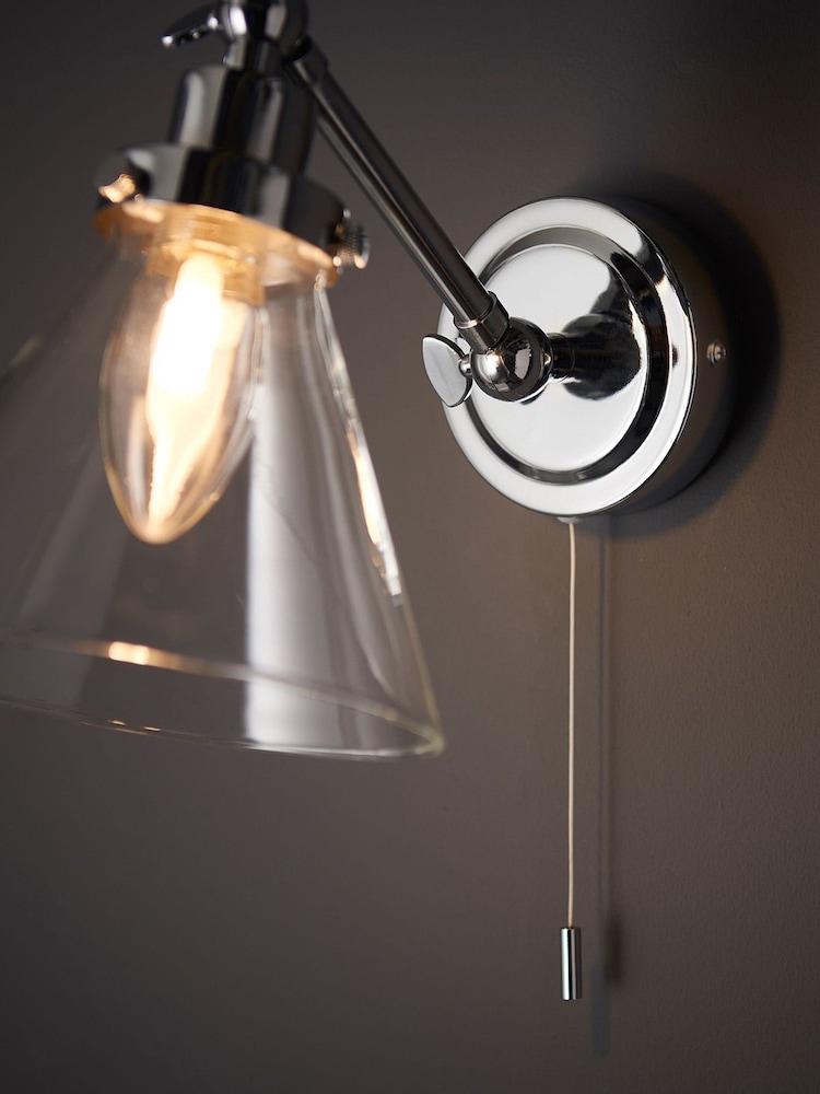 Gallery Home Chrome Kamlon 1 Bulb Bathroom Wall Light - Image 1 of 6