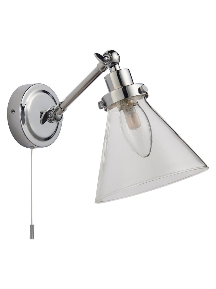 Gallery Home Chrome Kamlon 1 Bulb Bathroom Wall Light - Image 6 of 6