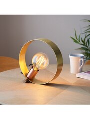 Gallery Home Brushed Gold Circle Table Lamp - Image 1 of 3