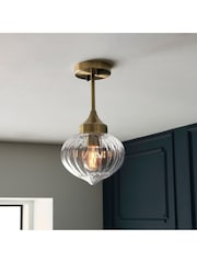 Gallery Home Brass Calgary 1 Bulb Ceiling Light - Image 1 of 7