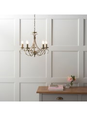 Gallery Home Antique Brass Banff 5 Bulb Pendant Ceiling Light - Image 11 of 12