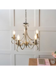 Gallery Home Antique Brass Banff 5 Bulb Pendant Ceiling Light - Image 12 of 12