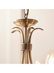 Gallery Home Antique Brass Banff 5 Bulb Pendant Ceiling Light - Image 6 of 8