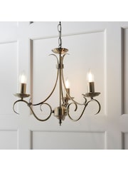 Gallery Home Antique Brass Banff 3 Bulb Pendant Ceiling Light - Image 5 of 7