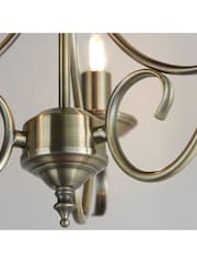 Gallery Home Antique Brass Banff 3 Bulb Pendant Ceiling Light - Image 7 of 7