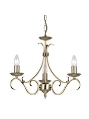 Gallery Home Antique Brass Banff 3 Bulb Pendant Ceiling Light - Image 8 of 8