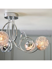 Gallery Home Chrome 6 Light Albert Flush Ceiling Light - Image 6 of 7