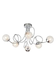 Gallery Home Chrome 6 Light Albert Flush Ceiling Light - Image 7 of 7